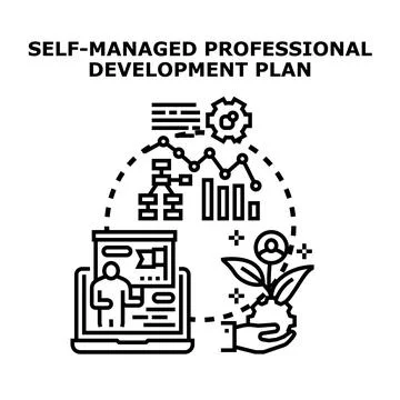 Self managed professional development plan concept illustration Stock Illustration