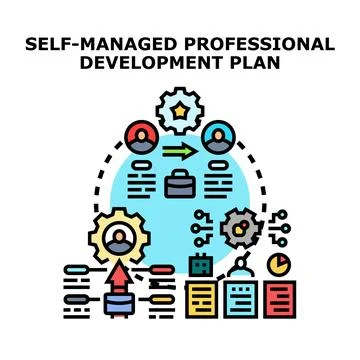 Self managed professional professional development planning process Stock Illustration