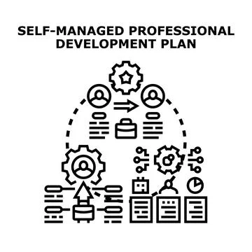Self managed professional professional development planning process Illustrazione stock