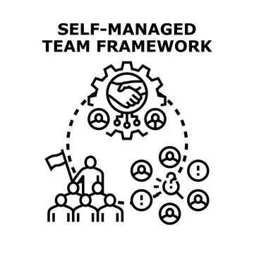 Self managed team framework concept vector illustration Stock Illustration