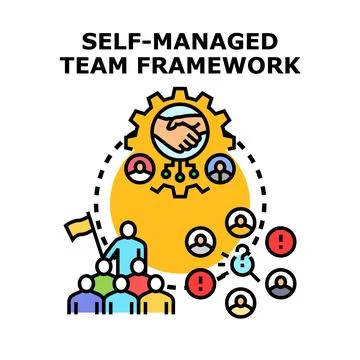Self managed team framework concept vector illustration Stock Illustration