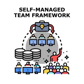 Self managed team framework promoting control and project management Stock Illustration
