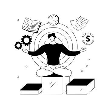 Self management abstract concept vector illustration. Stock Illustration