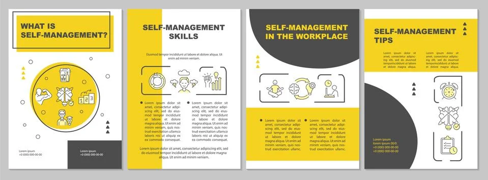 Self management brochure template Illustrazione stock