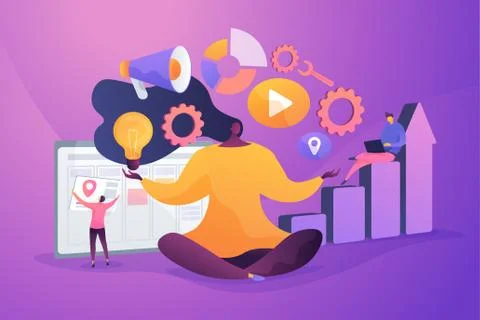 Self management concept vector illustration Illustrazione stock
