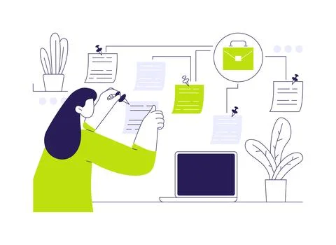 Self-management isolated cartoon vector illustrations. Ilustración de archivo
