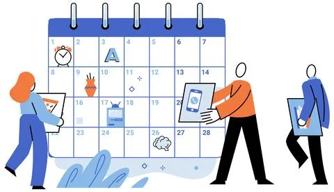 Self management. Organizing tasks and priorities is essential for self Illustrazione stock