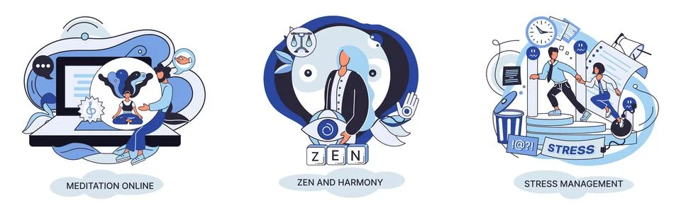 Self-management, self regulation learning, self-organization course, control イラスト素材