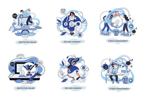 Self-management, self regulation learning, self-organization course, control Stockillustratie