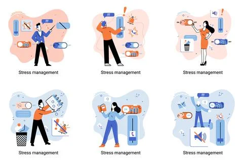 Self-management, self regulation learning, self-organization course, control Stockillustratie