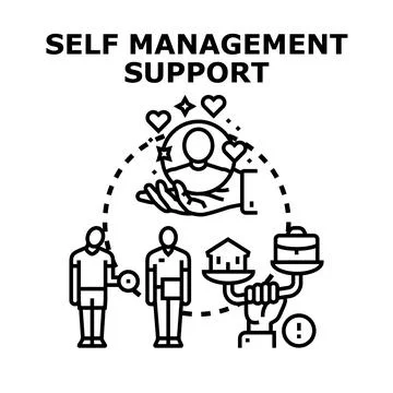 Self management support aiding personal and professional balance Stock Illustration