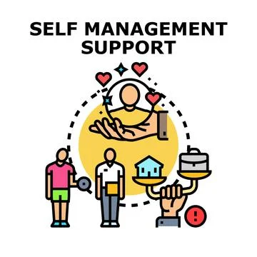 Self management support aiding personal and professional balance Stock Illustration
