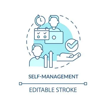 Self-management turquoise concept icon Illustrazione stock