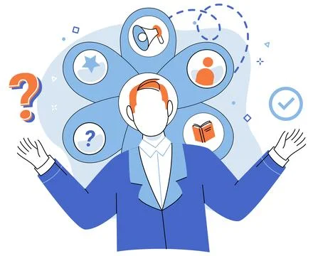 Self management. Workflow optimization is crucial for self management and Illustrazione stock