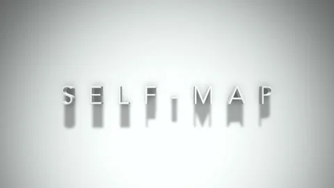 Self map 3D title animation with shadows on a white background Video stock 297667827