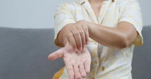 Self massage techniques for body care at home wellness tips relaxation indoor Stock Footage 334216863