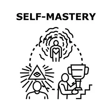 Self mastery development achieving personal growth concept Stock Illustration