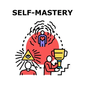 Self mastery development achieving personal growth concept Stock Illustration