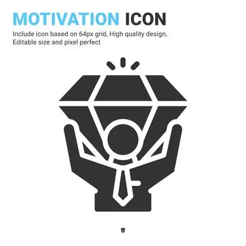 Self motivation idea icon vector with glyph style isolated on white background イラスト素材