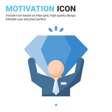 Self motivation idea icon vector with flat color style isolated イラスト素材