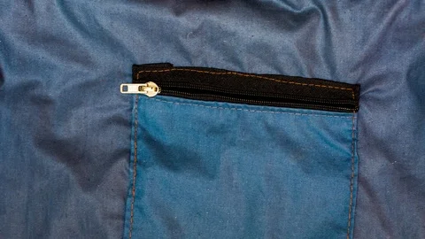 Self opening zipper pocket Stock Footage 113822181