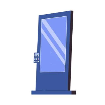 Self order kiosk or interactive display icon flat vector illustration isolated. Stock Illustration