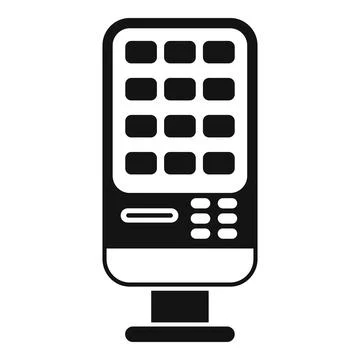 Self ordering interactive kiosk with blank screen showing interface Illustrazione stock