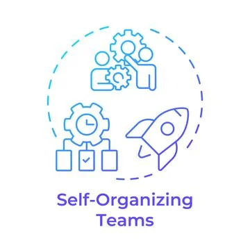 Self organizing teams blue gradient concept icon Ilustración de archivo