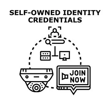 Self owned identity credentials management concept vector illustration Illustrazione stock