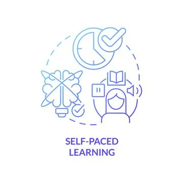 Self paced learning blue gradient concept icon イラスト素材