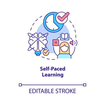 Self paced learning concept icon イラスト素材