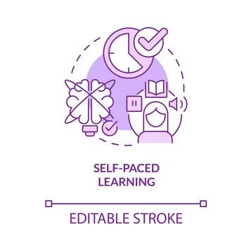 Self paced learning purple concept icon イラスト素材