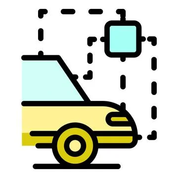 Self parking car icon vector flat Stock Illustration