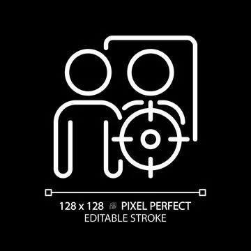 Self pixel perfect white linear icon for dark theme Stock Illustration