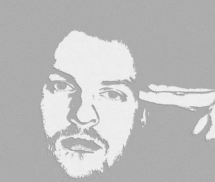 Self-pointing Finger Guns Foto stock