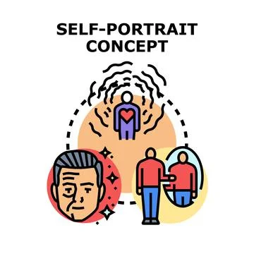 Self portrait concept exploring identity and inner self 스톡 일러스트
