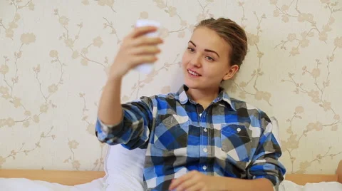 Self-portrait in the Home Stock Footage 44762639