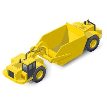 Self-powered scraper isometric icon Stock Illustration