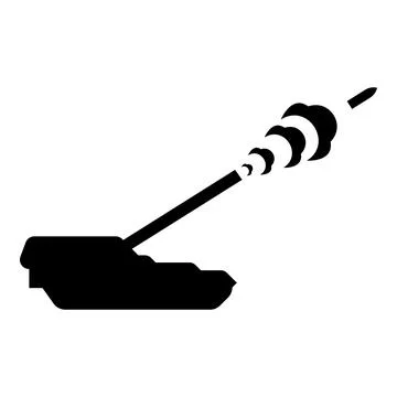 Self-propelled howitzer artillery system archer shoots projectile shell ico.. Illustrazione stock