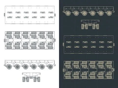 Self Propelled Modular Transporter Drawings Stock Illustration