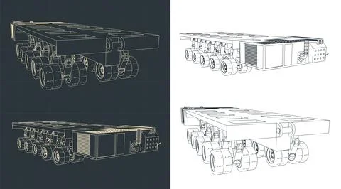Self Propelled Modular Transporter Stock Illustration