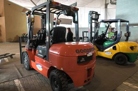 Self-propelled warehouse loader Stock Photos