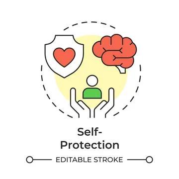 Self protection multi color concept icon Stock Illustration