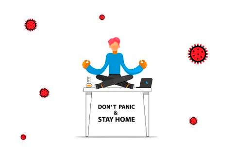 Self-quarantine concept. Work at home Stock Illustration