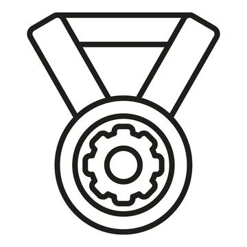 Self realization medal icon outline vector. Leader business Stock Illustration