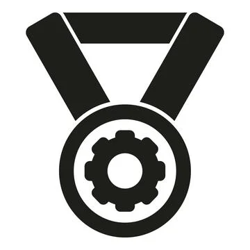 Self realization medal icon simple vector. Leader business Stock Illustration