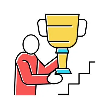 Self-realization people value color icon vector illustration Stock Illustration