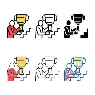 Self-realization people value color icon modern vector Stock Illustration