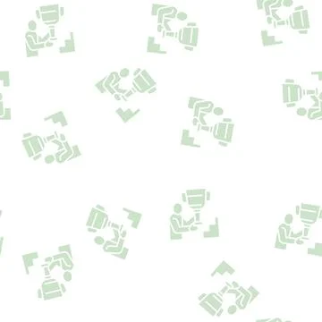 Self-realization people value glyph seamless pattern Stock Illustration