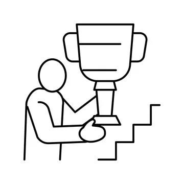 Self-realization people value line icon vector illustration Illustrazione stock